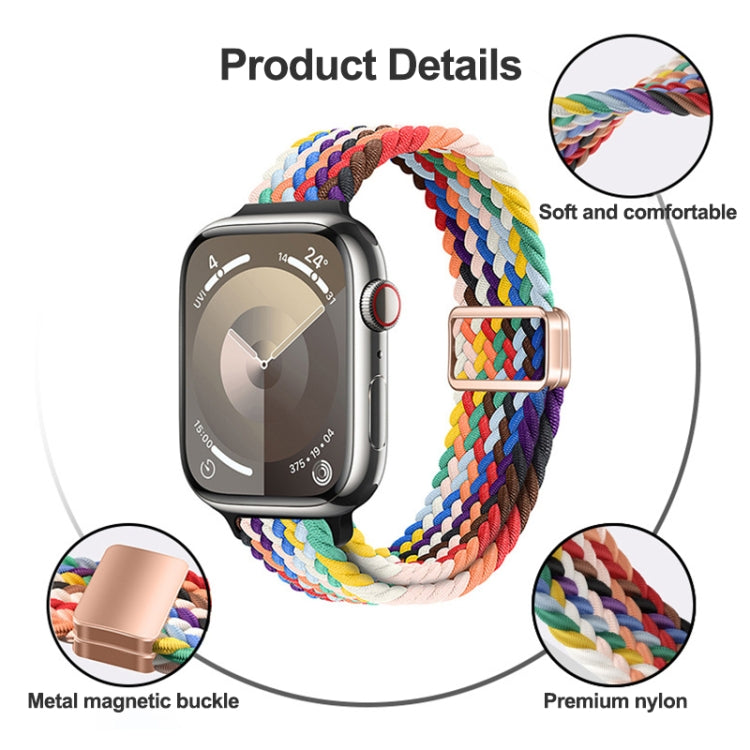 For Apple Watch Ultra 49mm Slim Magnetic Buckle Nylon Braided Watch Band(Smoke Purple) - Watch Bands by buy2fix | Online Shopping UK | buy2fix