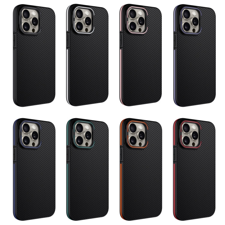 For iPhone 16 Pro Carbon Fiber Texture Lens Holder TPU Phone Case(White) - iPhone 16 Pro Cases by buy2fix | Online Shopping UK | buy2fix