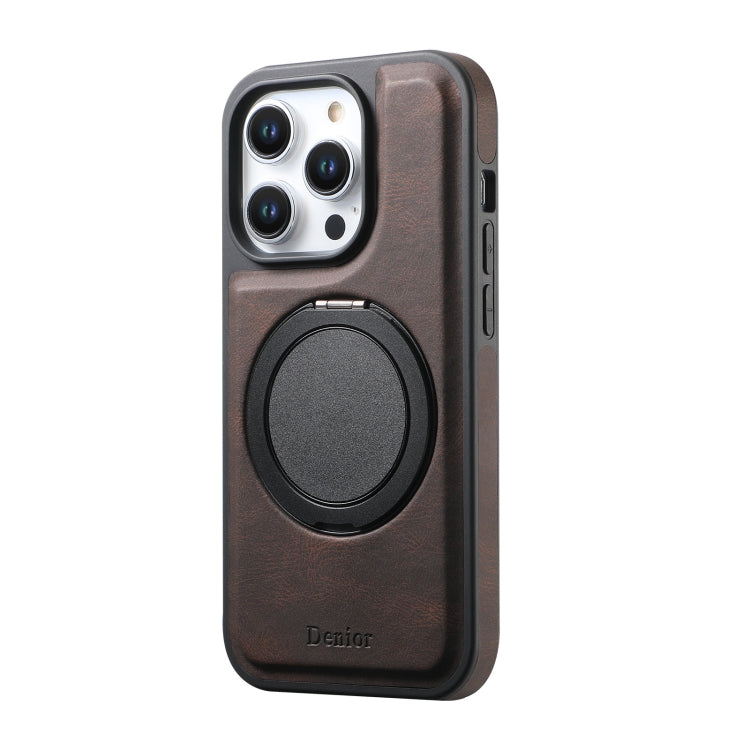 For iPhone 13 Pro Denior A14 Skin Feel Rotating Holder MagSafe Phone Case(Brown) - iPhone 13 Pro Cases by Denior | Online Shopping UK | buy2fix