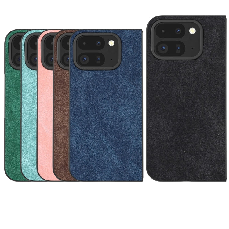 For Google Pixel 9 Pro Fold Black Frame PU Leather Full Coverage Phone Case(Green) - Google Cases by buy2fix | Online Shopping UK | buy2fix