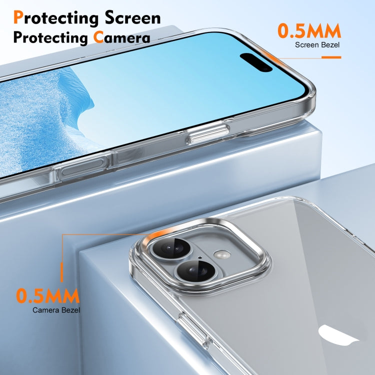 For iPhone 16 Plus Ice Feel HD Transparent PC Full Coverage Phone Case(Silver) - iPhone 16 Plus Cases by buy2fix | Online Shopping UK | buy2fix