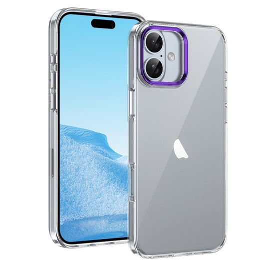 For iPhone 16 Plus Ice Feel HD Transparent PC Full Coverage Phone Case(Purple) - iPhone 16 Plus Cases by buy2fix | Online Shopping UK | buy2fix