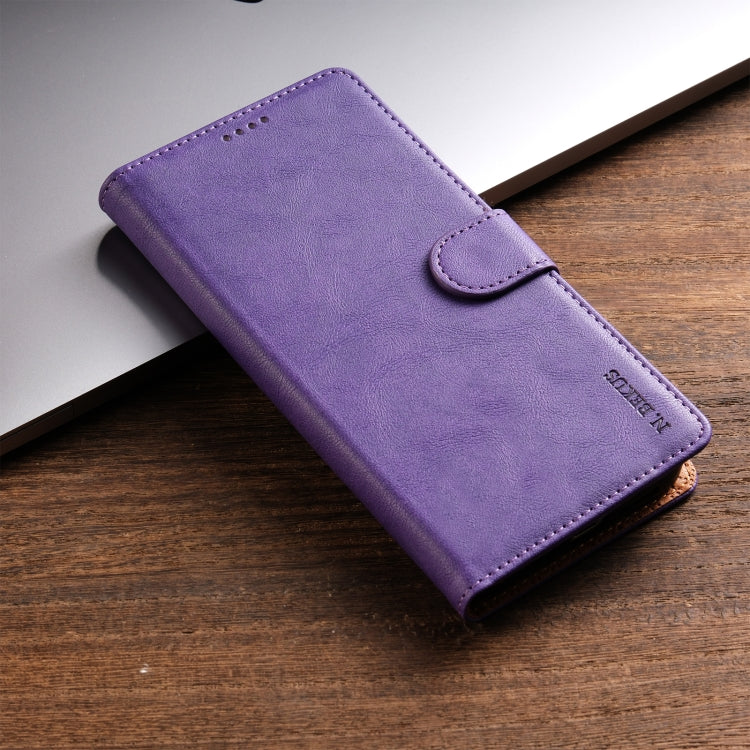 For Motorola Moto G Stylus 2024 N.BEKUS CSJ-P1 Solid Color Leather Phone Case(Purple) - Motorola Cases by N.BEKUS | Online Shopping UK | buy2fix