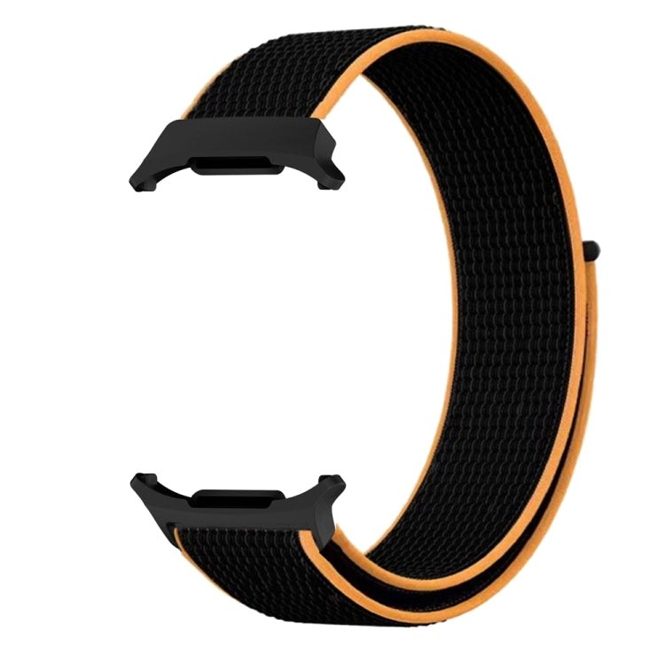 For Samsung Galaxy Watch Ultra 47mm Plastic Connector Nylon Loop Watch Band(Black Orange) - Watch Bands by buy2fix | Online Shopping UK | buy2fix