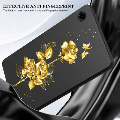 For Samsung Galaxy Tab S9 / S9 FE Color Painting Pattern Smart Tablet TPU Case(Golden Rose) - Galaxy Tab S9 Cases by buy2fix | Online Shopping UK | buy2fix