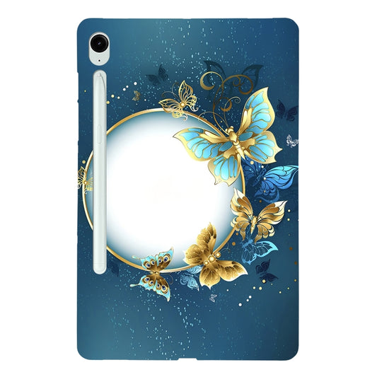 For Samsung Galaxy Tab S9 / S9 FE Color Painting Pattern Smart Tablet TPU Case(Butterfly Circle) - Galaxy Tab S9 Cases by buy2fix | Online Shopping UK | buy2fix