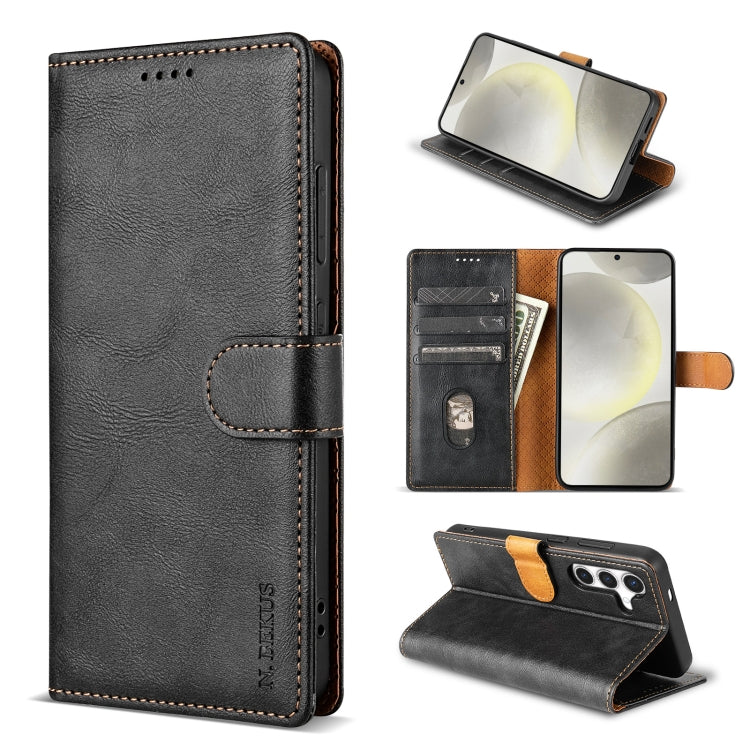 For Samsung Galaxy S24 5G N.BEKUS CSJ-P1 Solid Color Leather Phone Case(Black) - Galaxy S24 5G Cases by N.BEKUS | Online Shopping UK | buy2fix