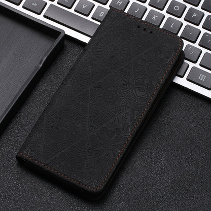 For Google Pixel 9 Pro XL Ethnic Embossed Adsorption Leather Phone Case(Black) - Google Cases by buy2fix | Online Shopping UK | buy2fix