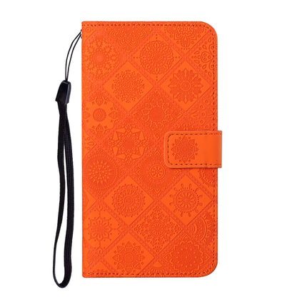 For Samsung Galaxy S25 Ultra 5G Ethnic Style Embossed Pattern Leather Phone Case(Orange) - Galaxy S25 Ultra 5G Cases by buy2fix | Online Shopping UK | buy2fix