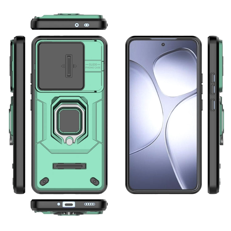 For Redmi K70 Ultra Global Sliding Camshield TPU + PC Shockproof Phone Case with Holder(Green) - Xiaomi Cases by buy2fix | Online Shopping UK | buy2fix