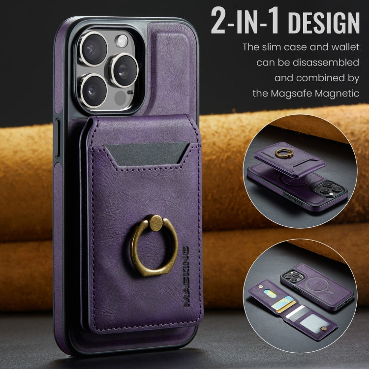 For iPhone 13 Pro Max DG.MING K1 MagSafe Detachable Wallet RFID Back Cover Phone Case(Purple) - iPhone 13 Pro Max Cases by DG.MING | Online Shopping UK | buy2fix