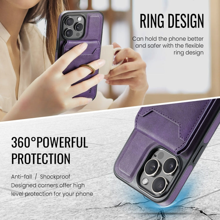 For iPhone 12 Pro DG.MING K1 MagSafe Detachable Wallet RFID Back Cover Phone Case(Purple) - iPhone 12 / 12 Pro Cases by DG.MING | Online Shopping UK | buy2fix