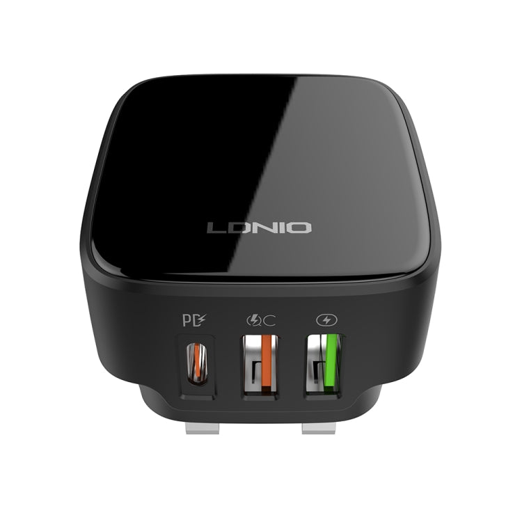 LDNIO Q334 32W Type-C + Dual USB Port Charger with 1m Micro USB Data Cable, Plug Type:UK Plug(Black) - USB Charger by LDNIO | Online Shopping UK | buy2fix