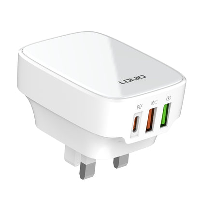 LDNIO Q334 32W Type-C + Dual USB Port Charger with 1m Micro USB Data Cable, Plug Type:UK Plug(White) - USB Charger by LDNIO | Online Shopping UK | buy2fix