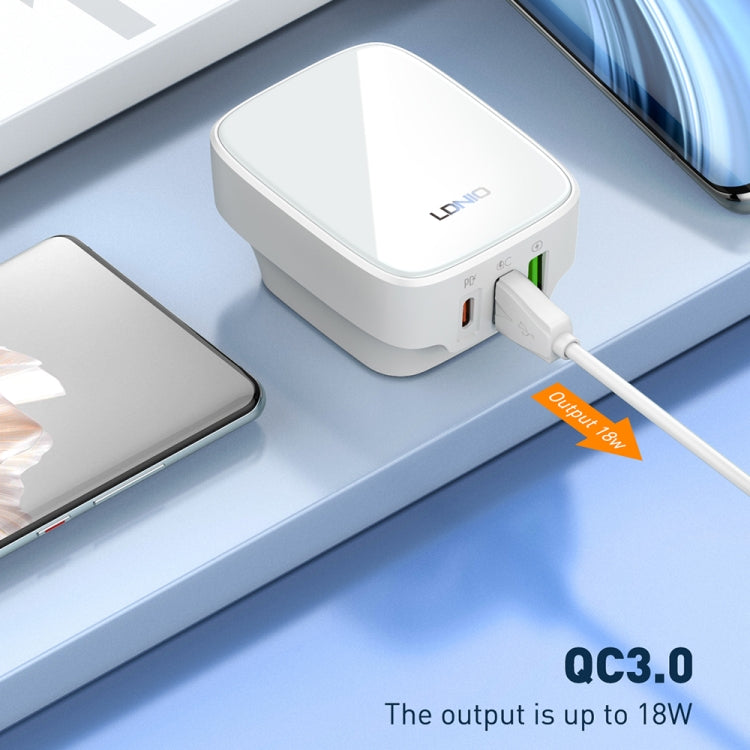 LDNIO Q334 32W Type-C + Dual USB Port Charger with 1m USB-C / Type-C Data Cable, Plug Type:US Plug(White) - USB Charger by LDNIO | Online Shopping UK | buy2fix