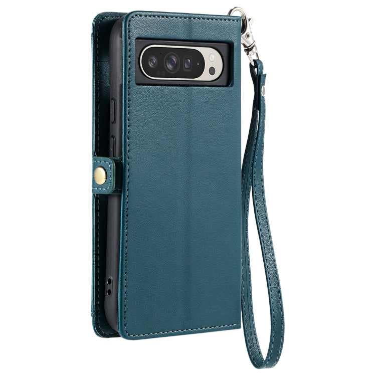 For Google Pixel 9 Pro XL Wallet Multi-card Slot Leather Phone Case with Lanyard(Green) - Google Cases by buy2fix | Online Shopping UK | buy2fix