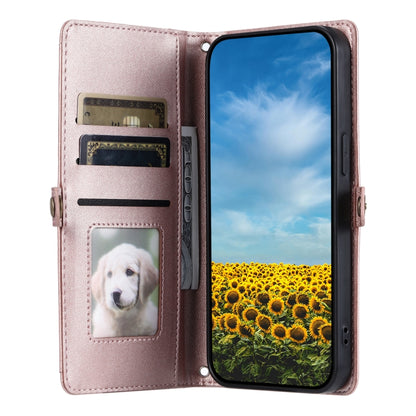 For Google Pixel 9 / 9 Pro Wallet Multi-card Slot Leather Phone Case with Lanyard(Rose Gold) - Google Cases by buy2fix | Online Shopping UK | buy2fix