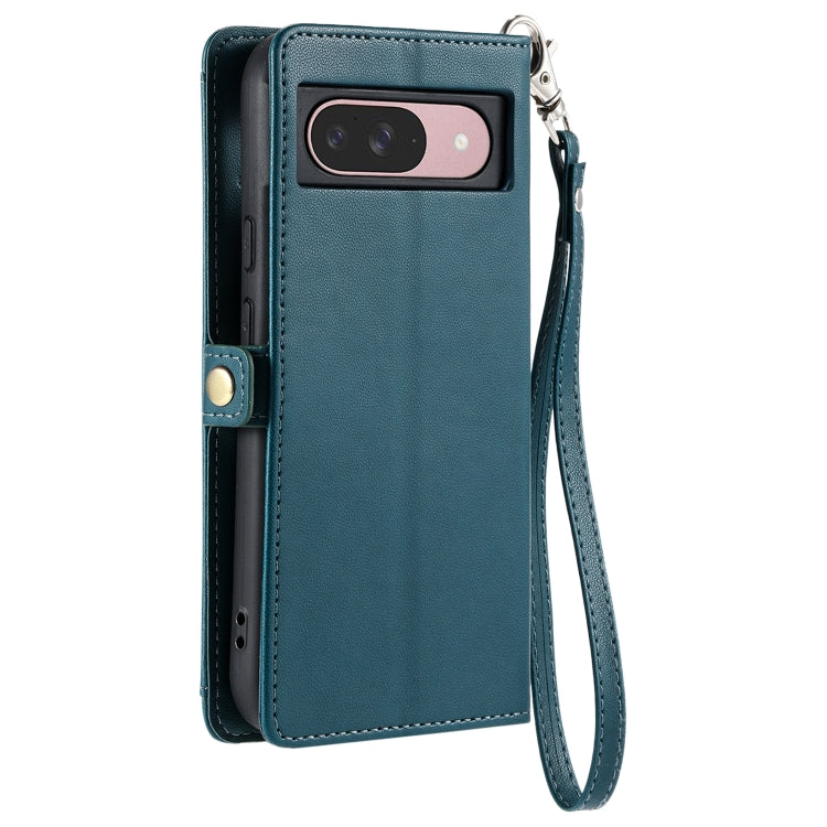 For Google Pixel 9 / 9 Pro Wallet Multi-card Slot Leather Phone Case with Lanyard(Green) - Google Cases by buy2fix | Online Shopping UK | buy2fix