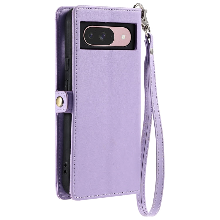 For Google Pixel 9 / 9 Pro Wallet Multi-card Slot Leather Phone Case with Lanyard(Purple) - Google Cases by buy2fix | Online Shopping UK | buy2fix