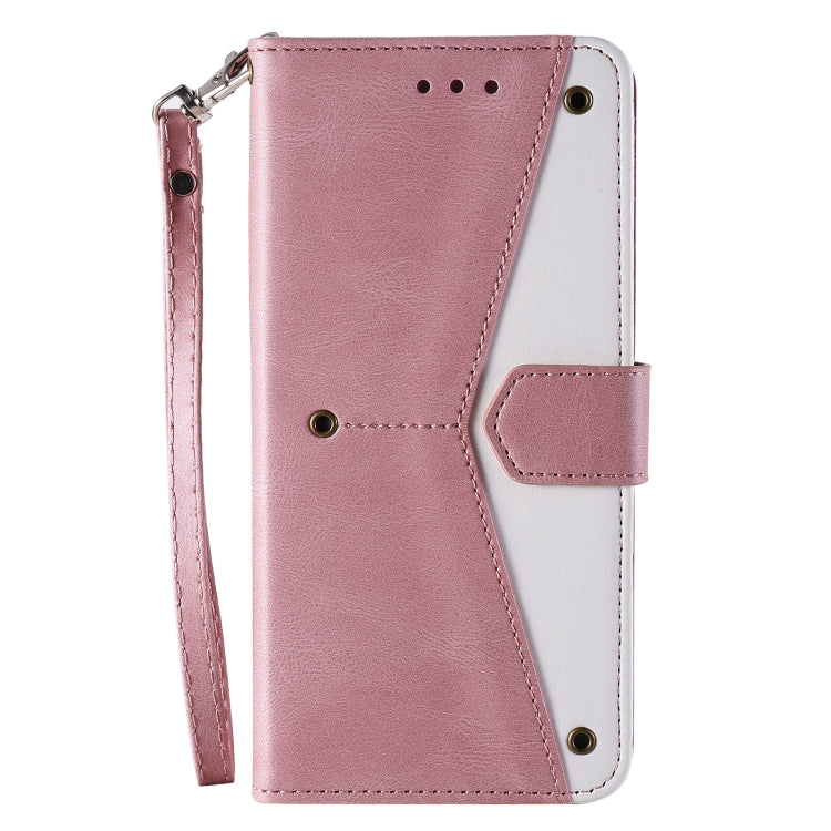 For Google Pixel 9 / 9 Pro Nail Skin Feel Stitching Calf Texture Leather Phone Case(Rose Gold) - Google Cases by buy2fix | Online Shopping UK | buy2fix