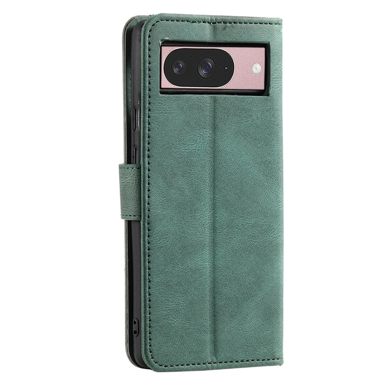 For Google Pixel 9 / 9 Pro Nail Skin Feel Stitching Calf Texture Leather Phone Case(Green) - Google Cases by buy2fix | Online Shopping UK | buy2fix