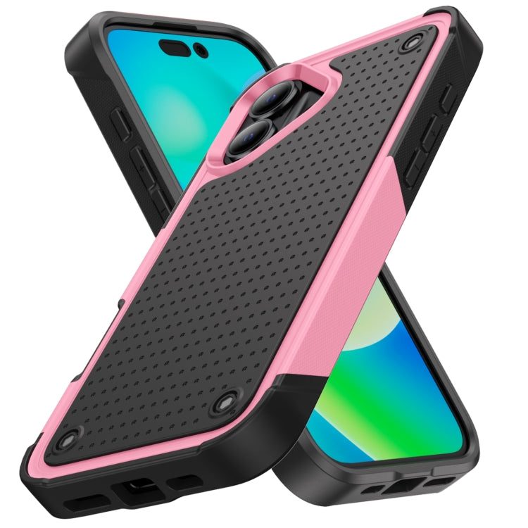 For iPhone 16 Plus PC + TPU Shockproof Protective Phone Case(Pink+Black) - iPhone 16 Plus Cases by buy2fix | Online Shopping UK | buy2fix