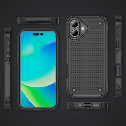 For iPhone 16 Plus PC + TPU Shockproof Protective Phone Case(Black+Black) - iPhone 16 Plus Cases by buy2fix | Online Shopping UK | buy2fix