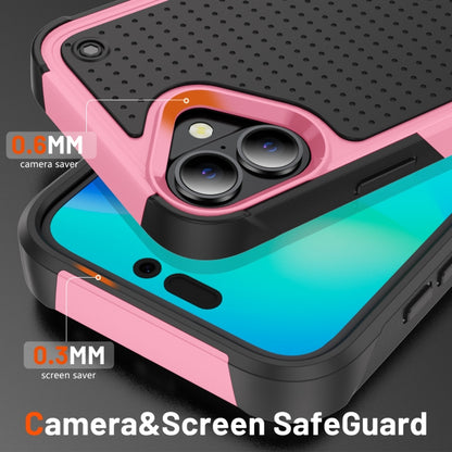 For iPhone 16 PC + TPU Shockproof Protective Phone Case(Pink+Black) - iPhone 16 Cases by buy2fix | Online Shopping UK | buy2fix