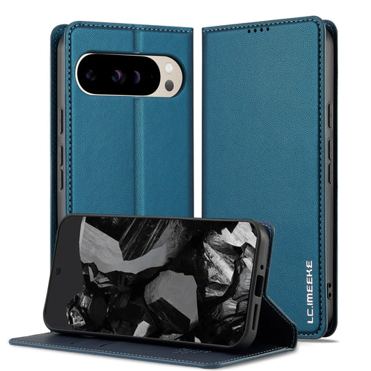 For Google Pixel 9 Pro / 9 LC.IMEEKE L1 Series Frosted Fine Texture PU Phone Case(Blue) - Google Cases by LC.IMEEKE | Online Shopping UK | buy2fix