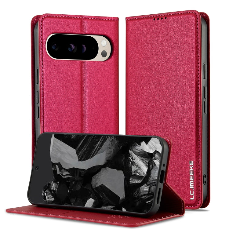 For Google Pixel 9 Pro XL LC.IMEEKE L1 Series Frosted Fine Texture PU Phone Case(Red) - Google Cases by LC.IMEEKE | Online Shopping UK | buy2fix