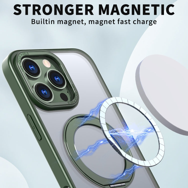 For iPhone 16 Pro Max Wing Series MagSafe Magnetic Ring Holder Phone Case(Green) - iPhone 16 Pro Max Cases by buy2fix | Online Shopping UK | buy2fix