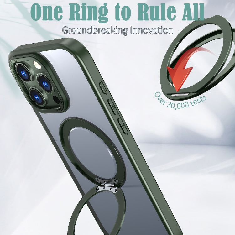 For iPhone 16 Pro Max Wing Series MagSafe Magnetic Ring Holder Phone Case(Green) - iPhone 16 Pro Max Cases by buy2fix | Online Shopping UK | buy2fix