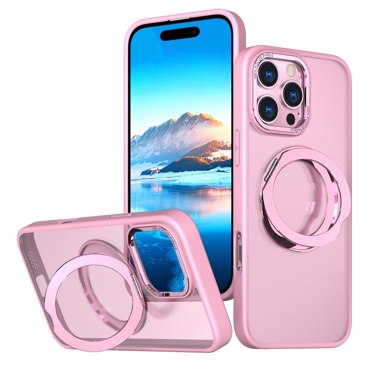 For iPhone 16 Pro Max Wing Series MagSafe Magnetic Ring Holder Phone Case(Pink) - iPhone 16 Pro Max Cases by buy2fix | Online Shopping UK | buy2fix