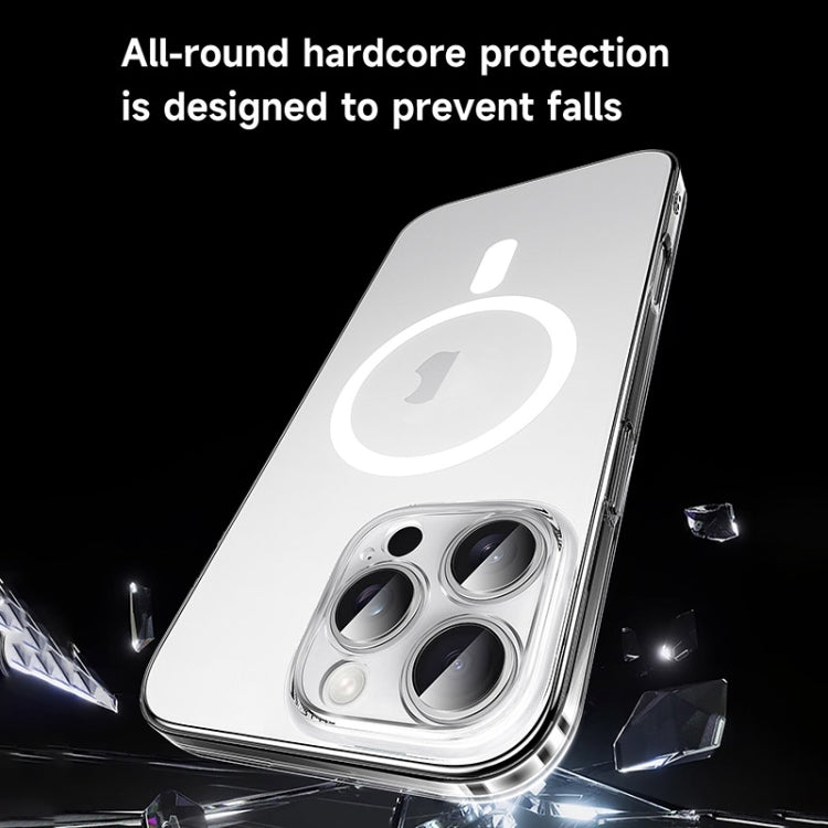 For iPhone 15 SULADA Crystal Sand Series Electroplating Frosted MagSafe Magnetic Phone Case(Transparent) - iPhone 15 Cases by SULADA | Online Shopping UK | buy2fix