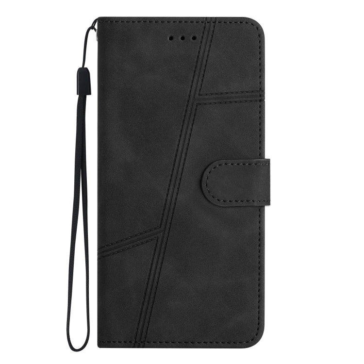 For iPhone 16 Plus Skin-feel Stitching Leather Phone Case(Black) - iPhone 16 Plus Cases by buy2fix | Online Shopping UK | buy2fix