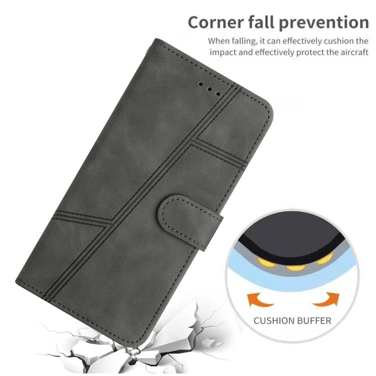 For iPhone 16 Plus Skin-feel Stitching Leather Phone Case(Grey) - iPhone 16 Plus Cases by buy2fix | Online Shopping UK | buy2fix