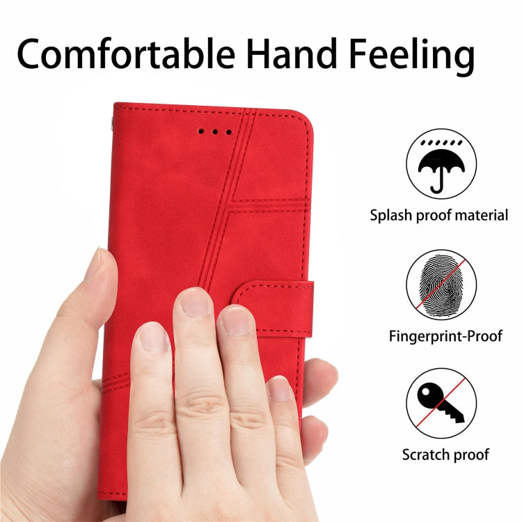 For iPhone 16 Plus Skin-feel Stitching Leather Phone Case(Red) - iPhone 16 Plus Cases by buy2fix | Online Shopping UK | buy2fix