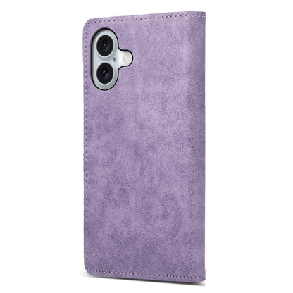 For iPhone 16 Business Solid Color Magnetic RFID Leather Phone Case(Purple) - iPhone 16 Cases by buy2fix | Online Shopping UK | buy2fix