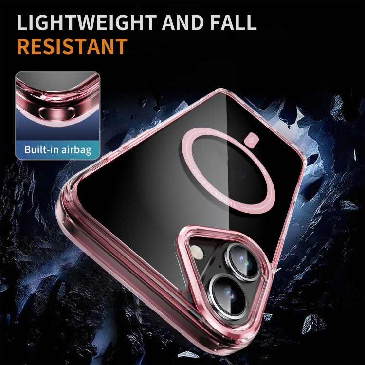 For iPhone 16 Plus Airbag Magsafe PC Hybrid TPU Phone Case(Clear Pink) - iPhone 16 Plus Cases by buy2fix | Online Shopping UK | buy2fix