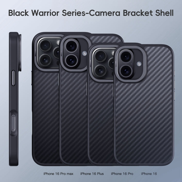 For iPhone 16 Pro Max Carbon Fiber Kevlar Lens Holder MagSafe Magnetic Phone Case(Black) - iPhone 16 Pro Max Cases by buy2fix | Online Shopping UK | buy2fix