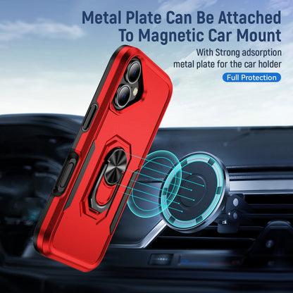 For iPhone 16 Plus Pioneer Armor Heavy Duty PC + TPU Phone Case with Holder(Red+Black) - iPhone 16 Plus Cases by buy2fix | Online Shopping UK | buy2fix