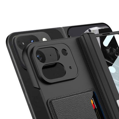 For Google Pixel 9 Pro Fold GKK Integrated Fold Hinge Card Slot Phone Case with Holder(Black) - Google Cases by GKK | Online Shopping UK | buy2fix