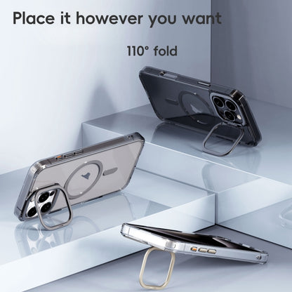 For iPhone 16 Frosted Crystal Clear Lens Holder MagSafe Magnetic Phone Case(Transparent) - iPhone 16 Cases by buy2fix | Online Shopping UK | buy2fix