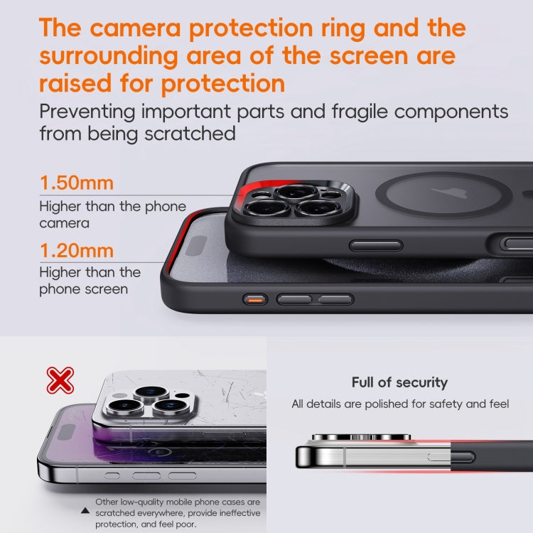 For iPhone 16 Pro Fine Hole Frosted MagSafe Magnetic Phone Case(Grey) - iPhone 16 Pro Cases by buy2fix | Online Shopping UK | buy2fix