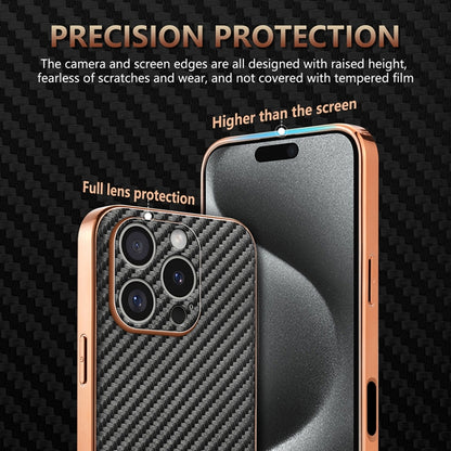 For iPhone 16 Pro Max AZNS Electroplated Edge Carbon Fiber Texture Phone Case(Green) - iPhone 16 Pro Max Cases by AZNS | Online Shopping UK | buy2fix