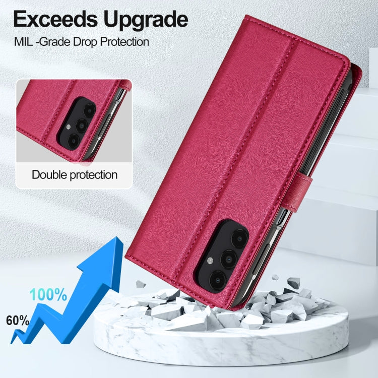 For Samsung Galaxy A14 4G / A14 5G LC.IMEEKE L2 Series Detachable Magsafe PU Phone Case with Lanyard(Red) - Galaxy Phone Cases by LC.IMEEKE | Online Shopping UK | buy2fix