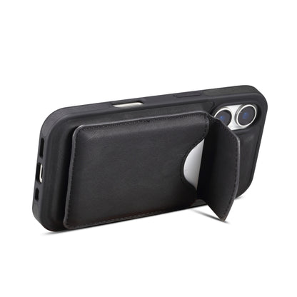 For iPhone 16 Denior D19 Skin Feel MagSafe Detachable Card Slot Phone Case(Black) - iPhone 16 Cases by Denior | Online Shopping UK | buy2fix