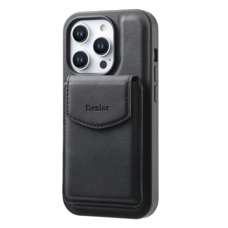 For iPhone 13 Pro Max Denior D20 Skin Feel MagSafe Holder Detachable Card Slot Phone Case(Black) - iPhone 13 Pro Max Cases by Denior | Online Shopping UK | buy2fix