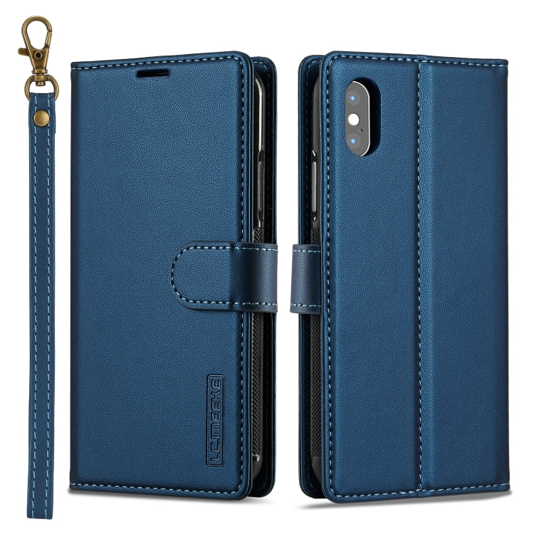 For iPhone XS Max LC.IMEEKE L2 Series Detachable Magsafe PU Phone Case with Lanyard(Blue) - More iPhone Cases by LC.IMEEKE | Online Shopping UK | buy2fix