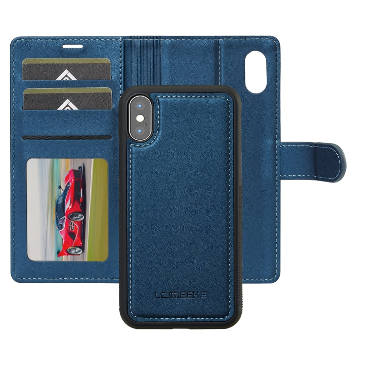 For iPhone XS Max LC.IMEEKE L2 Series Detachable Magsafe PU Phone Case with Lanyard(Blue) - More iPhone Cases by LC.IMEEKE | Online Shopping UK | buy2fix